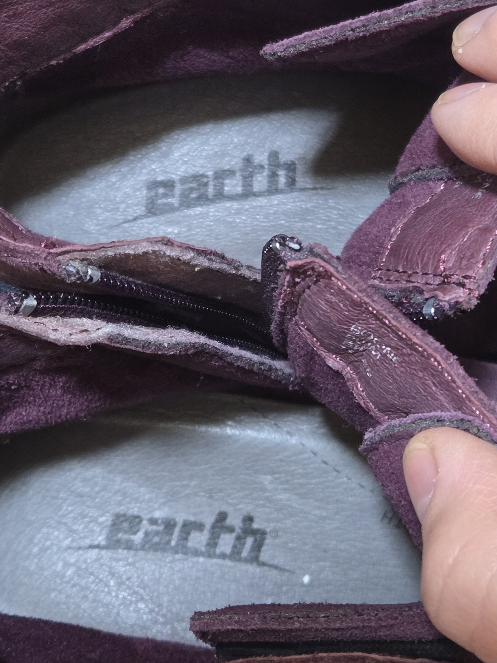 Vintage Earth Suede Lace-Up Ankle Boots in Plum - Picture 5 of 8